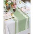 thumbnail image 3 of Sage Green Stripes Table Runner 13.8x71inch Modern Art Waterproof Table Cloth Holiday Kitchen Dining Table Decorations for Indoor Outdoor Home Party Coffee, 3 of 8