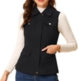 thumbnail image 5 of ZQGJB Plus Size Fall Jackets for Women Lightweight Sleeveless Full Zip up Casual Lapel Collared Anorak Cargo Vest with Multi-Pockets Black M, 5 of 9
