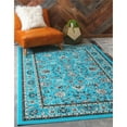 thumbnail image 2 of Unique Loom Kashan Traditional Floral Area Rug, 8 x 10 Feet, Turquoise/Ivory, 2 of 2