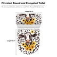 thumbnail image 5 of Renewold Cow Print Toilet Lid Cover Sunflowers Tank Lid Dust Cover with Elastic Edges 2 Pieces Toilet Lid Protector Stretchable Round for Bathroom Elongated Lid, 5 of 6