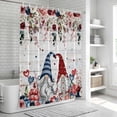 thumbnail image 5 of Pink Valentine's Day Shower Curtain Set - Long 72" x 84" Washable Bathtub Curtain with 12 Hooks, Gnomes Floral Eucalyptus Leaves Wooden Waterproof Fabric Stall Shower Curtains for Bathroom Décor, 5 of 6