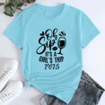 thumbnail image 4 of Alitao T Shirts for Women Cotton Tshirts Tshirts Shirts Women Vacation Tops Girls Trip in Progress Shirts Letter Printed Graphic Short Sleeve Tee Funny Tshirts Summer Tops Z1-Light Blue S, 4 of 5