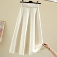 thumbnail image 5 of PIKADINGNIS Spring Womens Black Long Skirt Casual Solid Color Knitted High Waist Skirts Women Korean Fashion Mid-Length Skirt, 5 of 6