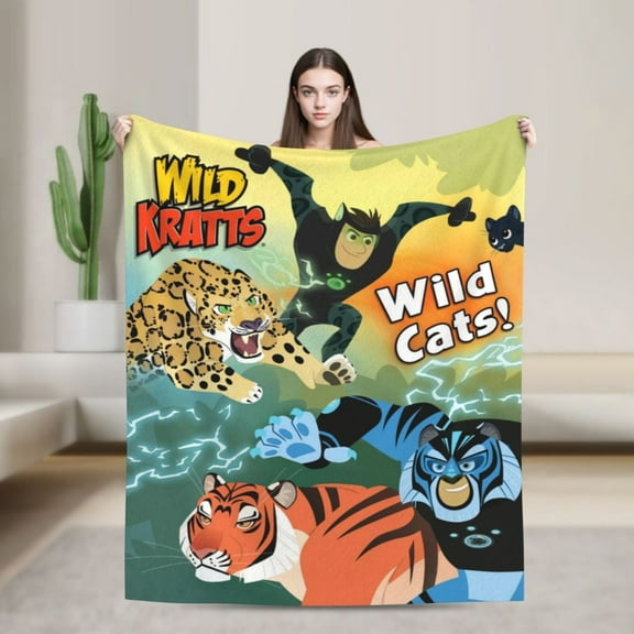 Anime Blanket Wild Kratts Ultra-Soft Micro Fleece Blanket Cozy Blanket Thick Warm Plush Throw Blanket Sofa Cushion, Warm Flannel Blanket For Living Room Bedroom 40"X30"