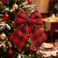 thumbnail image 6 of 1 PC Red Black White Plaid Christmas Bow, 11.81 x 9.84 Inch Wired Ribbon Bow for Tree, Wreath, Mantel, Door, Garland & Holiday Decor, 6 of 7