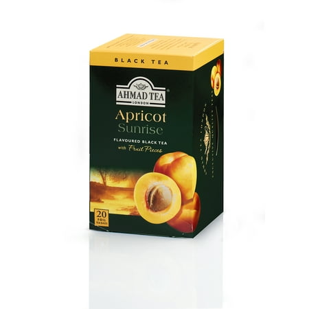 Apricot Blended Tea - Ahmad Tea, Apricot Sunrise Tea, 20 ct, 1.4oz (Pack of 6)