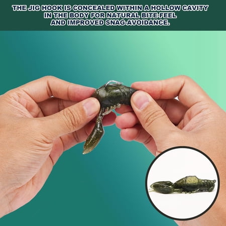 UBSWF-5-Pieces Crawfish Bass Lures Soft Plastic Bait with Durable TPE Lifelike Shrimp Crayfish Swim Bait for Freshwater and Saltwater Weedless Fishing Lures 3 5/8oz