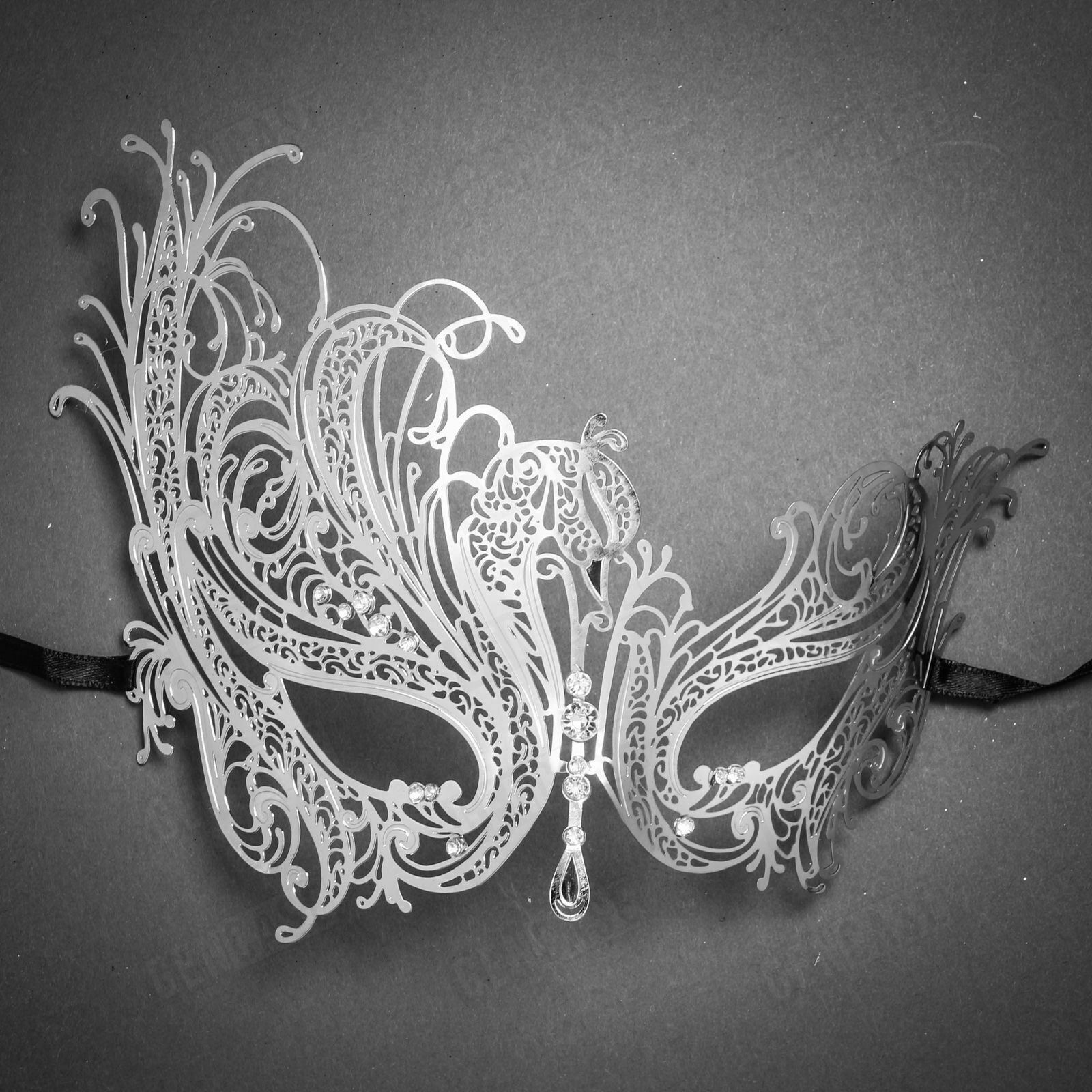 Women's Beautiful Swan Laser Cut Filigree Masquerade Halloween Eye Mask