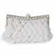 thumbnail image 4 of Sonducket Bolso de mano para mujer, portátil, de Color sólido, elegante, con correa desmontable, diamantes de imitación, de moda, trenzado, para noche, Bolsas de mensajero y de hombro Blanco Sonducket AP012771-01, 4 of 6