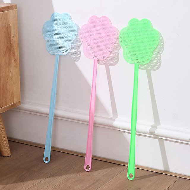 Matamoscas a granel en forma de mano, paquete múltiple, manual, colorido, resistente, plástico, mango largo, 18,7 pulgadas, matamoscas para el hogar, interior y exterior (paquete de 10)