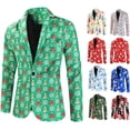 thumbnail image 4 of Traje casual de otoño e invierno nuevo para hombre, traje estampado navideño de moda, abrigo para hombre, 4 of 6