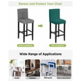 thumbnail image 3 of Dark Green Bar Stool Covers Set of 6, Modern Pure Dark Green Stretch Washable Bar Chair Covers with Backs, Removable Pub Counter Height Chair Cover for Kitchen Dining Room Cafe, 3 of 7