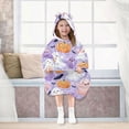 thumbnail image 6 of Wearable Blanket Hoodie for Cute Cartoon Ghost Flannel Hooded Blanket with Pockets and Sleeves Suitable, 6 of 7