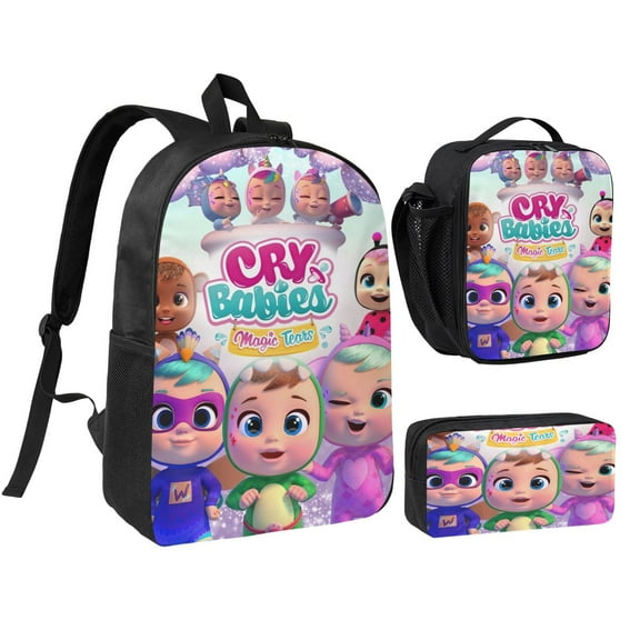 Cry Babies Three piece backpack set young backpack combination backpack lunch bag pencil case