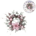 thumbnail image 2 of Christmas Pink Wreath Decor with Balls Artificial Plants Rattan Garland Festival Theme for Front Door Decoration (Lintel), 2 of 7