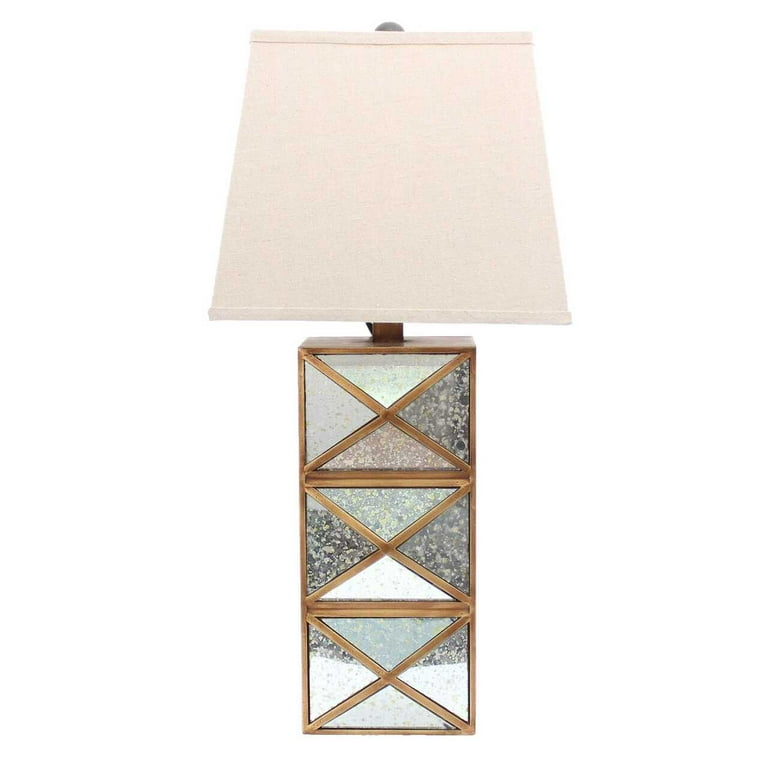 6 X 6 X 27.5 Tan Metal Mirror - Table Lamp 6 X 6 X 27.5 Tan Metal Mirror - Table Lamp