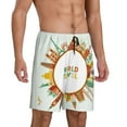 thumbnail image 2 of Kdxio World Travel3 Print Mens Sleep Shorts Bottoms Soft Comfy Pajama Wear Pants with Drawstring Pockets, 2 of 7