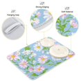 thumbnail image 3 of Yayeee Dish Drying Mat for Kitchen Counter 18"x24" Microfiber Absorbent Pad, Blue Floral, 3 of 7