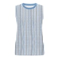 thumbnail image 3 of Pounoo Débardeurs pour Femmes Imprimé Floral Sans Manches Col Rond Coupe Ample Respirant Extensible Pulls Décontractés Blouses Quotidiennes Style Vacances Cadeau, 3 of 6