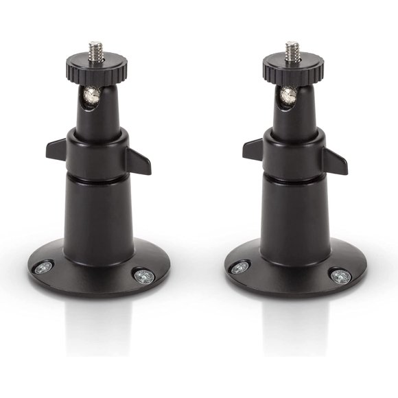 Adjustable Indoor/Outdoor Security Metal Wall Mount Compatible with Arlo Pro/Pro 2/Pro 3/Ultra/Ultra 2, & Others - Ring Stick Up Cam Battery, eufyCam E/2C (2 Pack, Black)