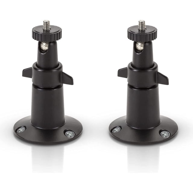 Adjustable Indoor/Outdoor Security Metal Wall Mount Compatible with Arlo Pro/Pro 2/Pro 3/Ultra/Ultra 2, & Others - Ring Stick Up Cam Battery, eufyCam E/2C (2 Pack, Black)