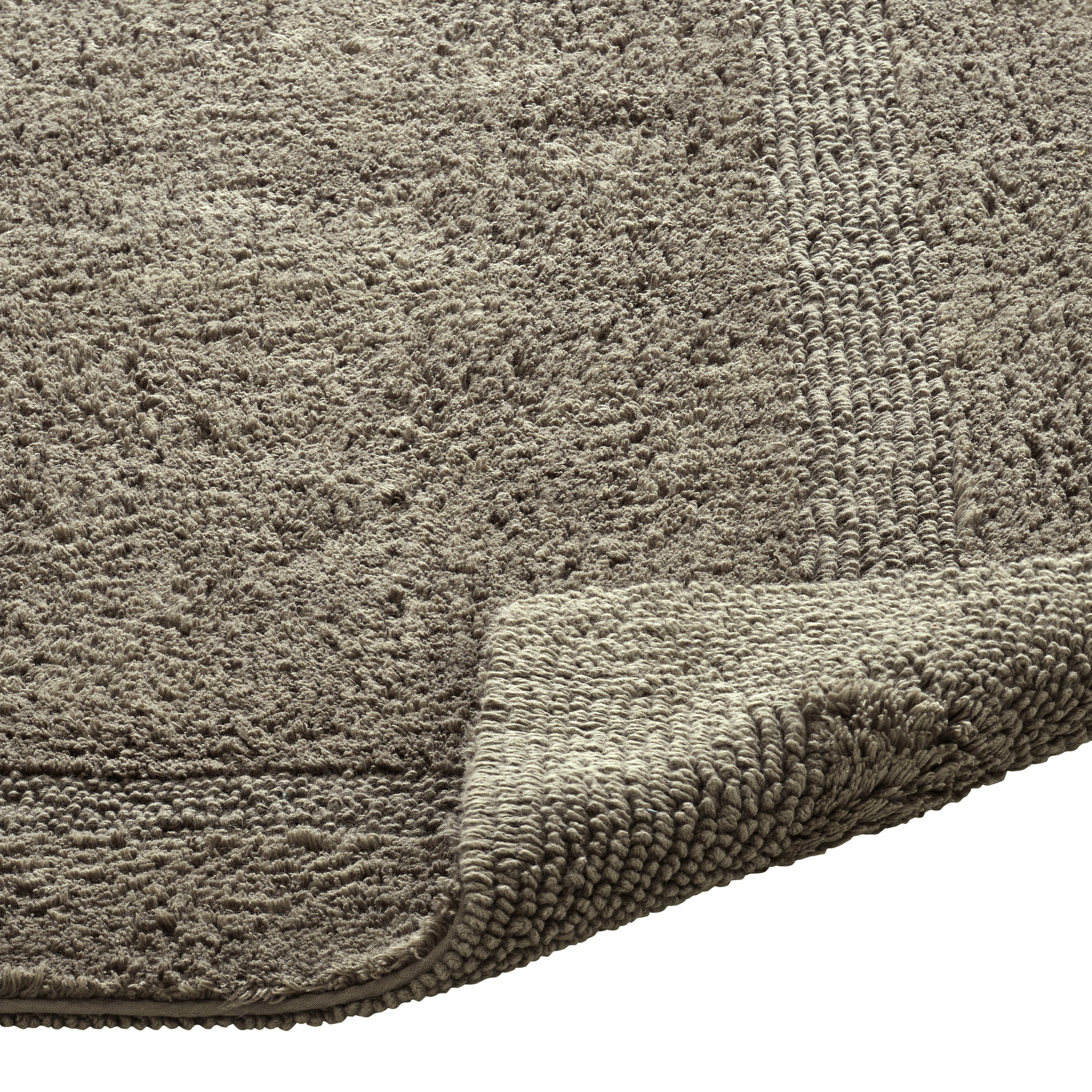 Better Trends Round Bath Mat 30" Diameter Elegant Reversible Bath Rug, Extra Soft Cotton for Ultimate Comfort, Absorbent, Ideal for Half Baths and Powder Rooms, (Beige) Lux Collection