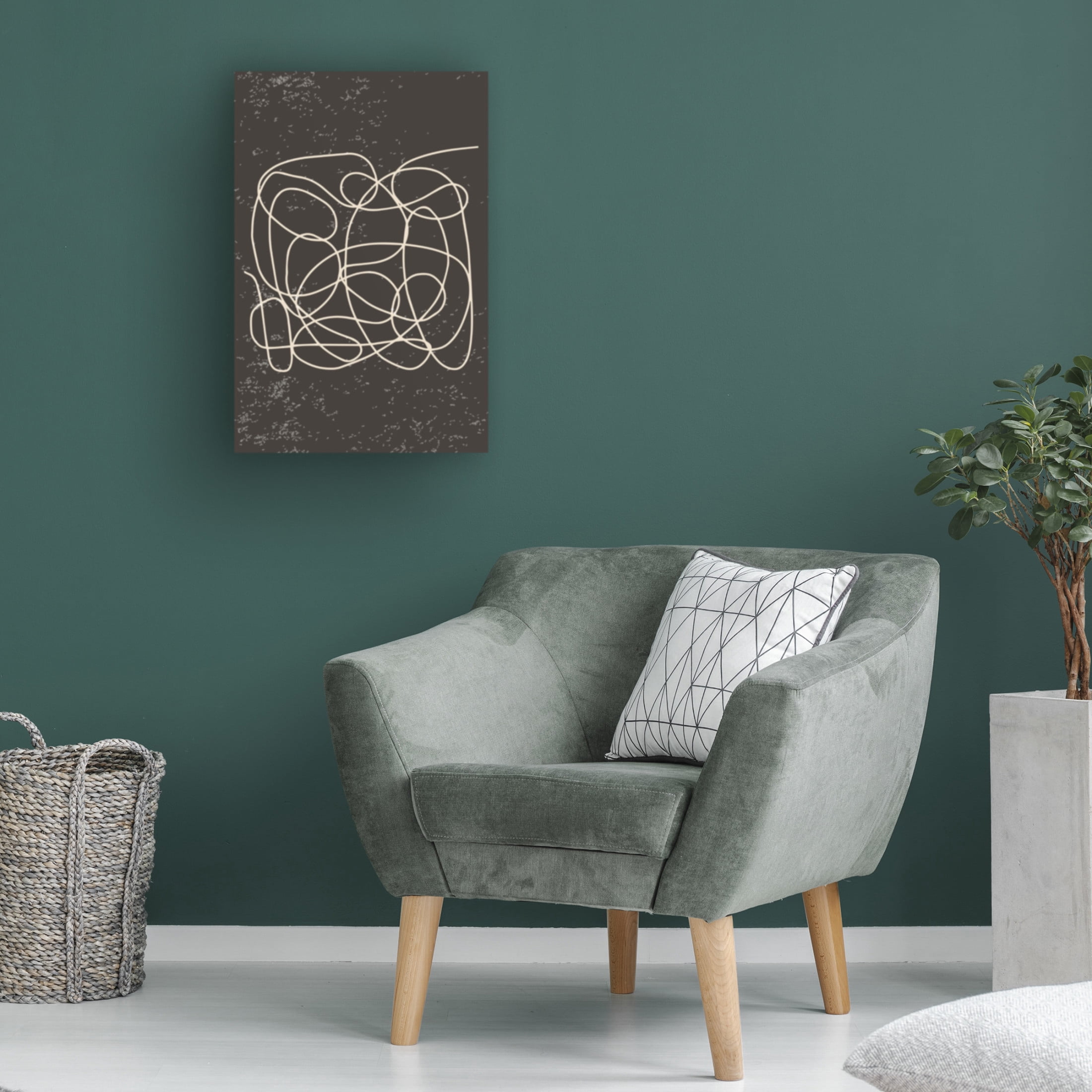 Trademark Fine Art jay stanley Black and White One Line 1 Canvas Wall Art
