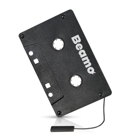 Beamo Bluetooth 5.0 Cassette Adapter for Car, Black, Hands-Free Calling, Universal Smartphone Compatibility, Audio Receiver Tape Player