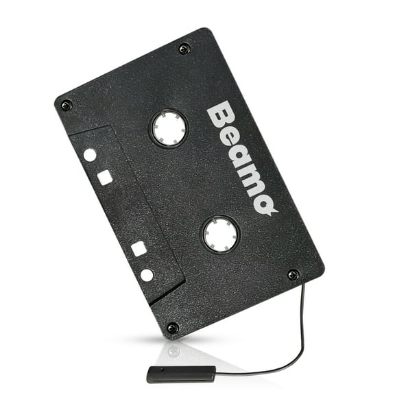 Beamo Bluetooth 5.0 Cassette Adapter for Car, Black, Hands-Free Calling, Universal Smartphone Compatibility, Audio Receiver Tape Player