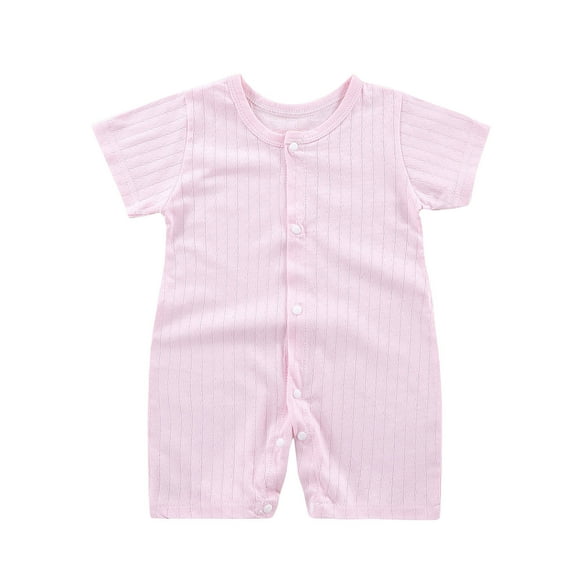 Loopsun Romper, Spring Onesie Newborn Short Sleeve Thin Clothes Pink 6-8 Months