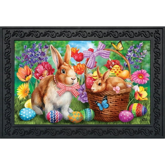 Briarwood Lane Bunnies And Basket Easter Doormat