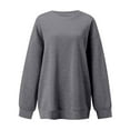 thumbnail image 3 of Jsaierl Womens Sweatshirt Cute Solid Color Sweatshirts Crewneck Dressy Casual Pullover Tops Workout Long Sleeve Blouses Fall Fashion 2024, 3 of 3