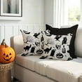 thumbnail image 5 of Halloween Pillow Covers 18x18 Set of 2 Autumn Decorative Seamless Black Cat Pumpkin Face Skull Crow Throw Pillow Cases Cushion Covers Farmhouse,Thanksgiving,Home Décor, 5 of 6