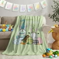 thumbnail image 3 of Happy Easter Flannel Fleece Throw Blanket Cute Gnomes and Eggs Carrots Soft Blankets,40x50In Colored Egg Lightweight Micrifiber Blanket for Kid/Teen/Men Bedroom, Living Room Couch Sofa Green, 3 of 6