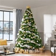 thumbnail image 2 of Alden Design 9Ft Pre-lit Flocked Artificial Christmas Tree with Incandescent Warm White Lights, Pure Green, 2 of 8