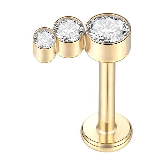 1PC Titanium Ear Piercing Cartilage Earrings Tragus Helix Pirsing Labret Piercing Cross Ear Lobe Lip Rings Daith Jewelry Women FJH