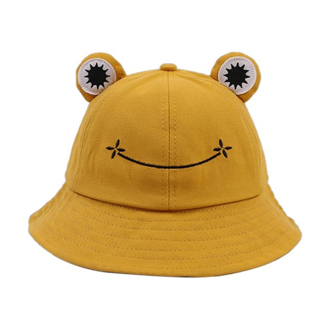 Sombrero De Pescador De Rana De Dibujos Animados, Sombrero De Cubo De Verano Para El Sol, Gorra De Pescador De Ala Ancha Para Adultos, Niños, Mujeres Y Hombres Noticed AP006172-12