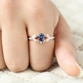 thumbnail image 6 of CHIRAGEMSJEWEL 7X5MM / 1.5 Ct Pear Shape Alexandrite Wedding Ring - Marquise & Round Cut Diamond Cluster Ring Gift for Girlfriend, 6 of 7