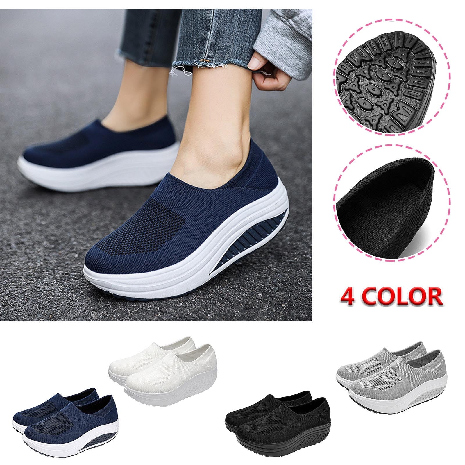 Women's Hands Free Slip on Walking Shoes Lightweight Comfortable Tennis Casual Non Slip Workout Sneakers Loafers