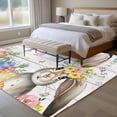 thumbnail image 4 of Area Rug for Living Room, Gray Easter Bunny Non-Slip Indoor Large Carpet for Bedroom/Dining Room, Spring Easter Eggs Floral Wooden Washable Low-Profile Rectangle Floor Runner Rugs - 5 x 7 Ft, 4 of 8