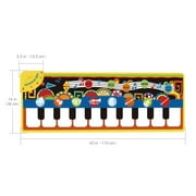 GLUAAE Kids Piano Play Mat – 19-Key Musical Keyboard Mat with 8 Instruments, Recording & Built-in Speaker – Fun Dance Mat for Ages 3-8 (43” x 14”)