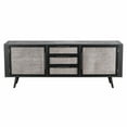 thumbnail image 1 of NovaSolo Nordic Smooth Boat Wood & Iron Buffet 2 Doors 3 Drawers in Black, 1 of 9