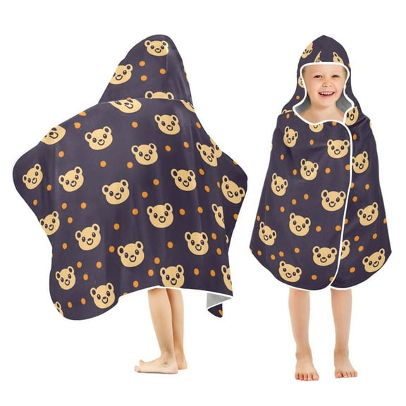 joogoo Cute Bears Dots Kids Hooded Beach Towel Baby Bath Towel 23.5"x50"