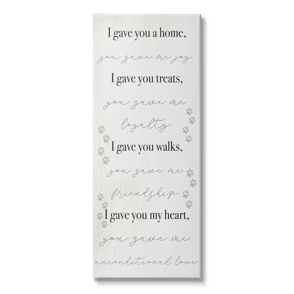 Stupell Industries Gave You My Heart Pet Dog Family Phrases, 10 x 24, Design by Daphne Polselli