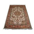 thumbnail image 1 of Awesome Ivory Medallion Flowers Rectangle Area Rug Hand Knotted Wool Silk Carpet (6 x 4)', 1 of 10