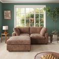thumbnail image 3 of bokifol 78.74" L Cloud Sectional L-Shaped Sofa with Ottoman,Sectional Sofa Cloud Couch for Living Rooms,Brown, 3 of 9