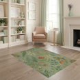 thumbnail image 2 of ODIKA 4'x6' Green Muted Botanical Elegance Washable Area Rug Intricate Vintage Floral Design Non-Slip, Chair-Friendly, Flatwoven for Home Office, Under Desk, 2 of 7