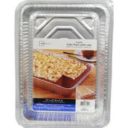 Mainstays Aluminum Cake Pans with Lids, 2 Count, 12.75 x 9 x 1.85 Inches