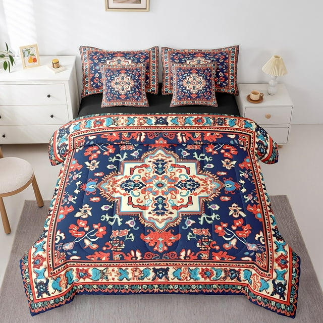 YST Ensemble de Couette Mandala Vintage, 7 Pcs, Bohème, Lit Simple