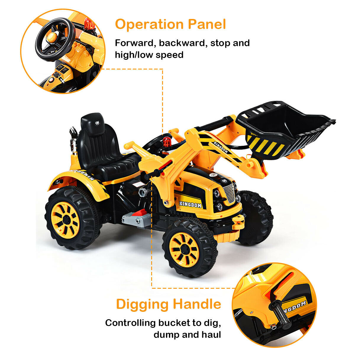 battery operated ride on excavator
